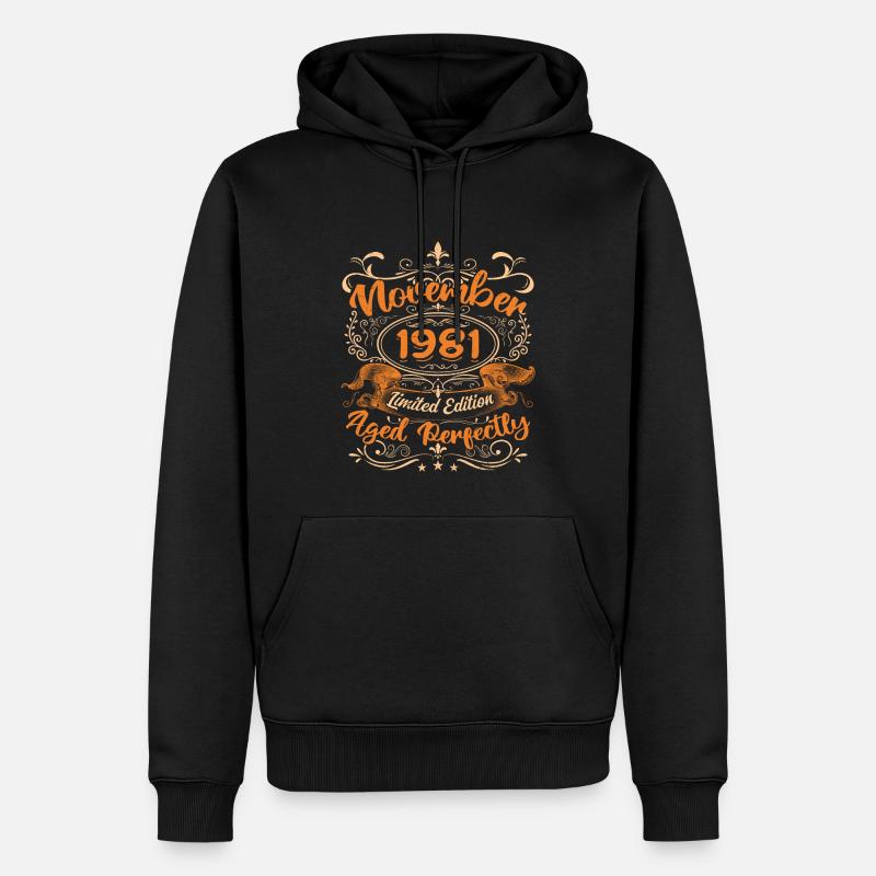 November 1981 Limited Edition - Sweat à capuche Premium bio Homme - noir