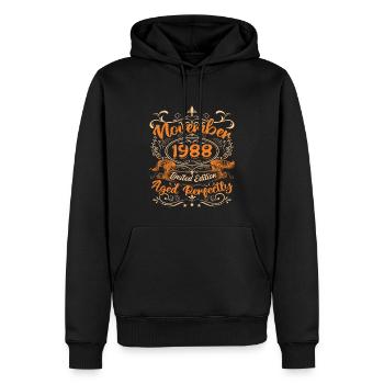November 1988 Limitierte Auflage - Männer Premium Bio Hoodie - Schwarz - Vorne - Nico (187cm)