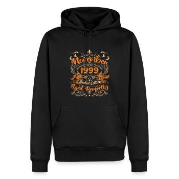 November 1999 Limitierte Auflage - Männer Premium Bio Hoodie - Schwarz - Vorne - Nico (187cm)
