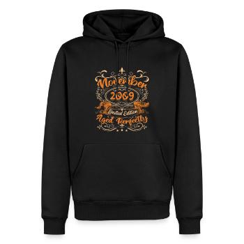 November 2009 Limited Edition - Sweat à capuche Premium bio Homme - noir - Devant - Nico (187cm)