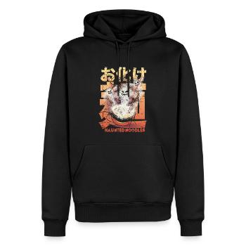 Bol de Ramen vintage aux nouilles hantées, Horreur - Sweat à capuche Premium bio Homme - noir - Devant - Nico (187cm)