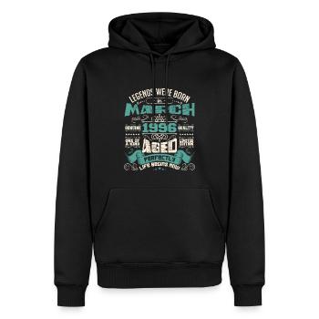 März 1996 | Geburtstagsgeschenk - Männer Premium Bio Hoodie - Schwarz - Vorne - Nico (187cm)
