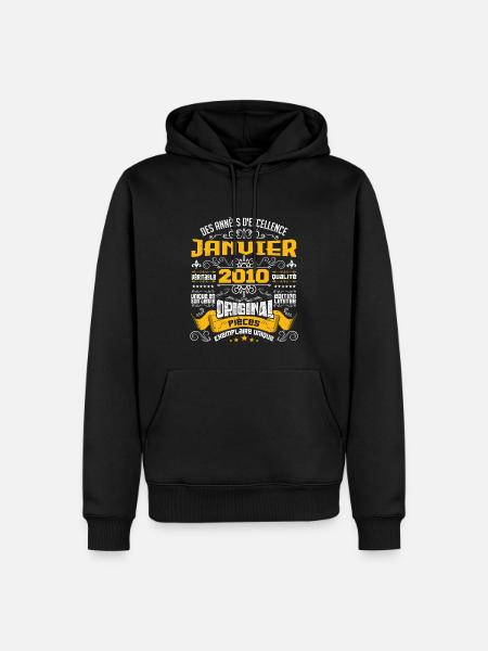 JANVIER 2010 | ORIGINAL PIÈCES - Sweat à capuche Premium bio Homme - noir