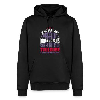 Cadeau Supporter de Toulouse Foot - Sweat à capuche Premium bio Homme - noir - Devant - Nico (187cm)
