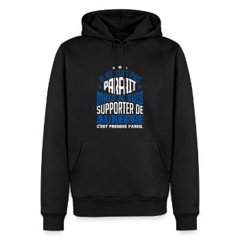 Cadeau foot auxerre supporter auxerrois - Sweat à capuche Premium bio Homme - noir - Devant - Nico (187cm)