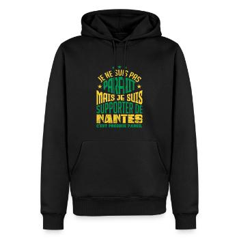 Cadeau Supporter de Nantes Foot - Sweat à capuche Premium bio Homme - noir - Devant - Nico (187cm)