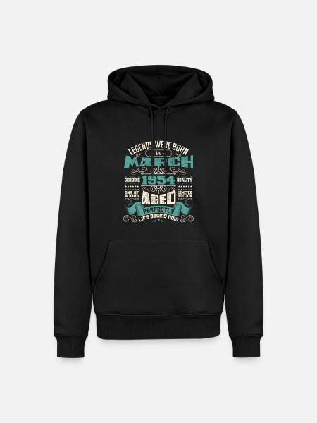 March 1954 | birthday gift - Men’s Premium Organic Hoodie - black