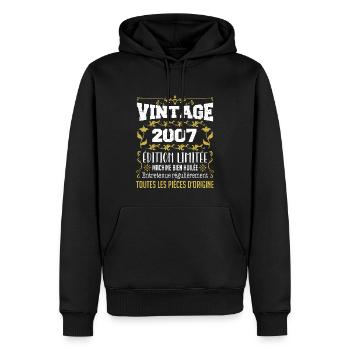 vintage 2007 | Toutes Les Pièces D'origine - Sweat à capuche Premium bio Homme - noir - Devant - Nico (187cm)