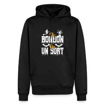 Un bonbon ou un sort - Sweat à capuche Premium bio Homme - noir - Devant - Nico (187cm)