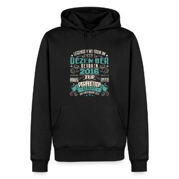 Legenden werden geboren im Dezember 2016 - Sweat à capuche Premium bio Homme - noir - Devant - Nico (187cm)