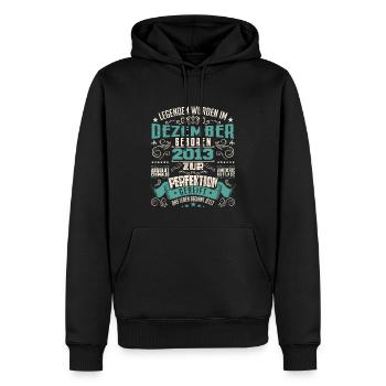 Legenden werden geboren im Dezember 2013 - Sweat à capuche Premium bio Homme - noir - Devant - Nico (187cm)