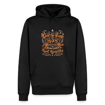 Dezember 1975 | Limitierte Auflage - Männer Premium Bio Hoodie - Schwarz - Vorne - Nico (187cm)