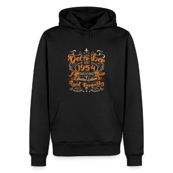 December 1954 | Limited Edition - Sweat à capuche Premium bio Homme - noir - Devant - Nico (187cm)