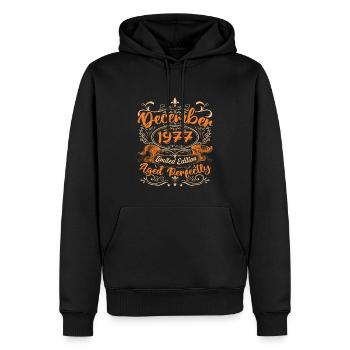 Dezember 1977 | Limitierte Auflage - Männer Premium Bio Hoodie - Schwarz - Vorne - Nico (187cm)
