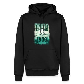 One of a kind since 1950 - Men’s Premium Organic Hoodie - black - Front - Nico (187cm)