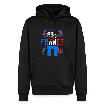 Allez La France - Sweat à capuche Premium bio Homme - noir - Devant - Nico (187cm)