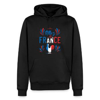 Allez La France | les champions - Sweat à capuche Premium bio Homme - noir - Devant - Nico (187cm)