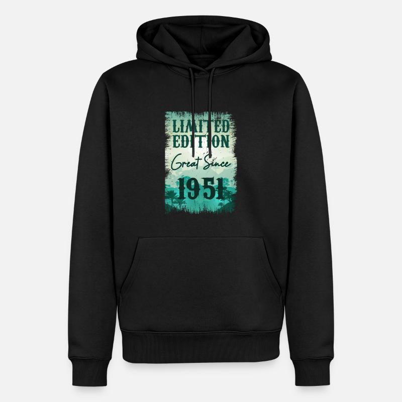 Einzigartig seit 1951 - Männer Premium Bio Hoodie - Schwarz