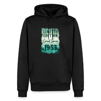 Einzigartig seit 1953 - Männer Premium Bio Hoodie - Schwarz - Vorne - Nico (187cm)