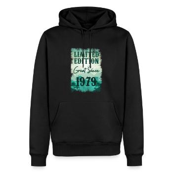 Einzigartig seit 1979 - Männer Premium Bio Hoodie - Schwarz - Vorne - Nico (187cm)