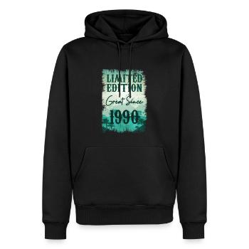 Einzigartig seit 1990 - Männer Premium Bio Hoodie - Schwarz - Vorne - Nico (187cm)