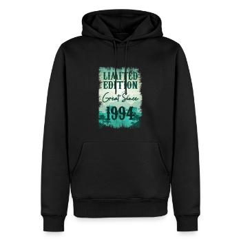Einzigartig seiner Art seit 1994 - Männer Premium Bio Hoodie - Schwarz - Vorne - Nico (187cm)