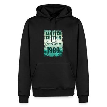 Einzigartig seit 1980 - Männer Premium Bio Hoodie - Schwarz - Vorne - Nico (187cm)