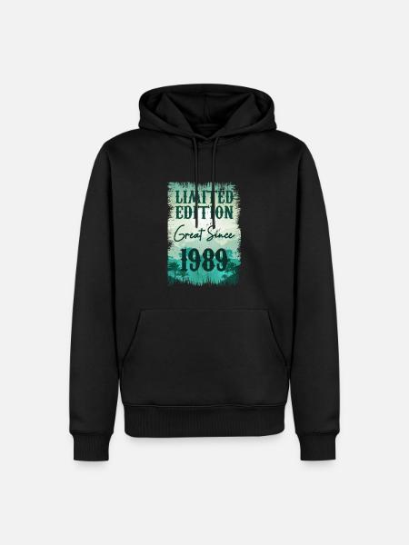 Einzigartig seit 1989 - Männer Premium Bio Hoodie - Schwarz
