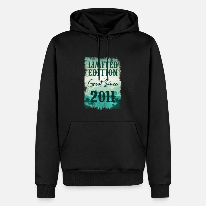 Einzigartig seit 2011 - Männer Premium Bio Hoodie - Schwarz