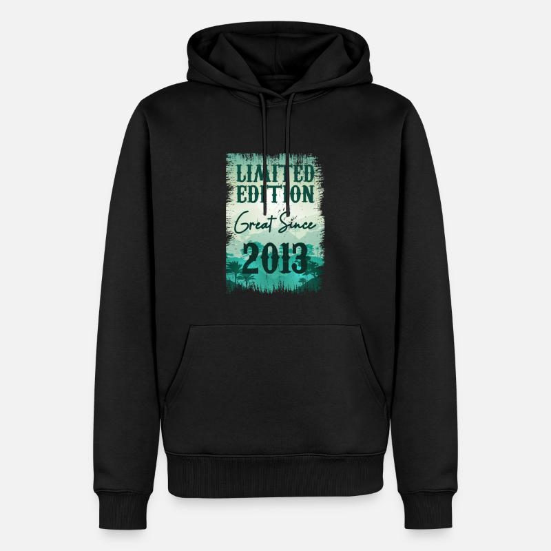 Einzigartig seit 2013 - Männer Premium Bio Hoodie - Schwarz