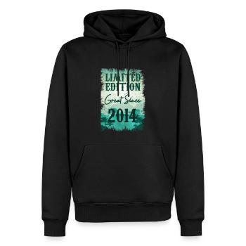 Einzigartig seit 2014 - Männer Premium Bio Hoodie - Schwarz - Vorne - Nico (187cm)