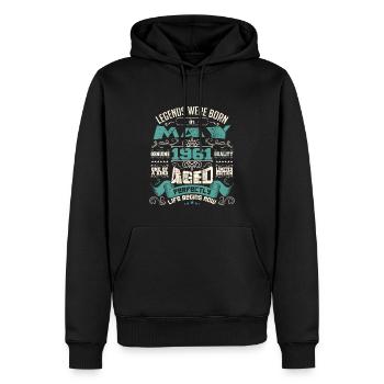 Legends were born in May 1961 | Limited Edition - Sweat à capuche Premium bio Homme - noir - Devant - Nico (187cm)