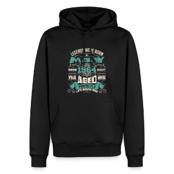 Legends were born in May 1964 | Limited Edition - Sweat à capuche Premium bio Homme - noir - Devant - Nico (187cm)