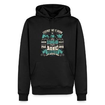 Legends were born in May 1968 | Limited Edition - Sweat à capuche Premium bio Homme - noir - Devant - Nico (187cm)