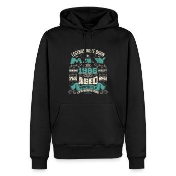 Legends were born in May 1986 | Limited Edition - Sweat à capuche Premium bio Homme - noir - Devant - Nico (187cm)