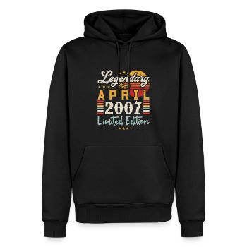 Legendary Since April 2007 | limited edition - Sweat à capuche Premium bio Homme - noir - Devant - Nico (187cm)