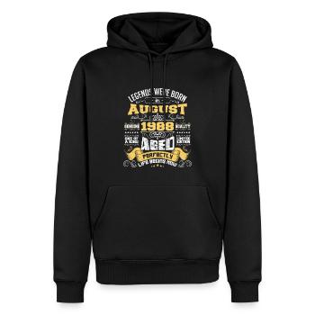 Legends were born in August 1988 | Aged Perfectly - Men’s Premium Organic Hoodie - black - Front - Nico (187cm)