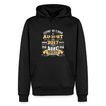 Legends were born in August 2017 | Aged Perfectly - Sweat à capuche Premium bio Homme - noir - Devant - Nico (187cm)