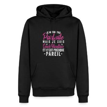 Je Ne Suis Pas Parfaite Mais Je Suis conchylicultu - Sweat à capuche Premium bio Homme - noir - Devant - Nico (187cm)
