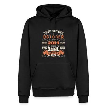 legends were born in October 2014, Limited Edition - Sweat à capuche Premium bio Homme - noir - Devant - Nico (187cm)