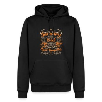 Januar 1969 | Perfekt gealtert | Limitierte Auflage - Männer Premium Bio Hoodie - Schwarz - Vorne - Nico (187cm)