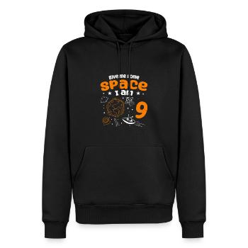 Gebt mir etwas Platz, ich bin 9 Astronauten - Männer Premium Bio Hoodie - Schwarz - Vorne - Nico (187cm)