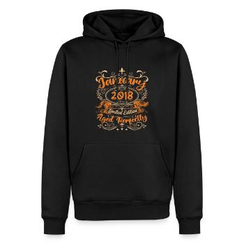 January 2018 | Aged Perfectly | Limited Edition - Sweat à capuche Premium bio Homme - noir - Devant - Nico (187cm)