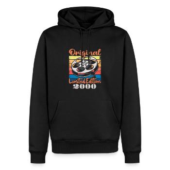 Édition Originale Limitée De 2000 - Sweat à capuche Premium bio Homme - noir - Devant - Nico (187cm)