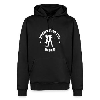 disco je peux pas j'ai disco danse - Sweat à capuche Premium bio Homme - noir - Devant - Nico (187cm)