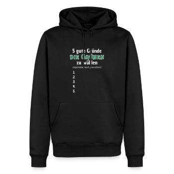Anti Grünen T-Shirt Wahlen Politik Gegen Grün - Männer Premium Bio Hoodie - Schwarz - Vorne - Nico (187cm)