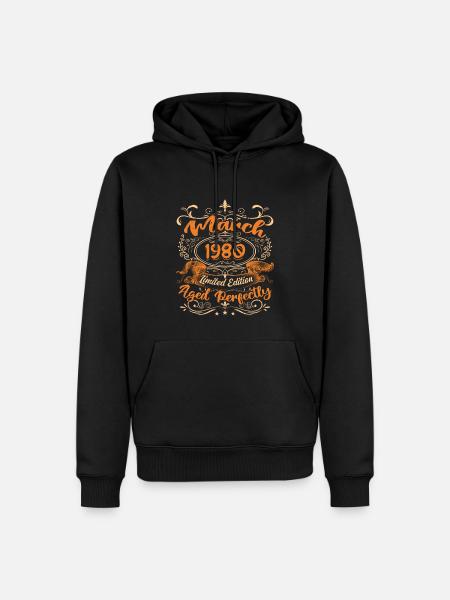 March 1980 | Aged Perfectly - Men’s Premium Organic Hoodie - black