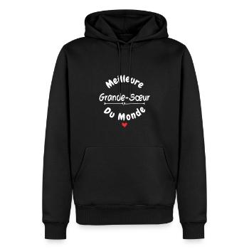 Meilleure grande sœur - Sweat à capuche Premium bio Homme - noir - Devant - Nico (187cm)