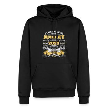 Les légendes sont nées en avril 2020 Cadeau - Sweat à capuche Premium bio Homme - noir - Devant - Nico (187cm)