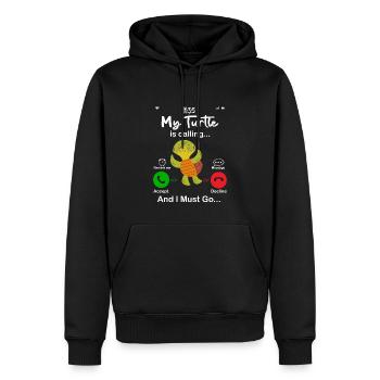 My Turtle Is Calling - Sweat à capuche Premium bio Homme - noir - Devant - Nico (187cm)